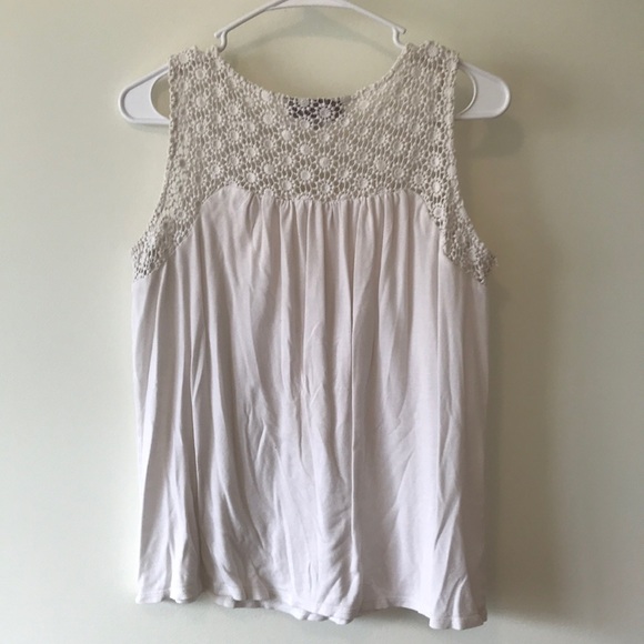 WHITE TANK TOP WITH LACE DETAILS - Picture 3 of 3